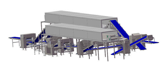comprar Linha automática de laminador de massa com 2 túneis de congelamento para pastelaria e croissants Fabricação em linha