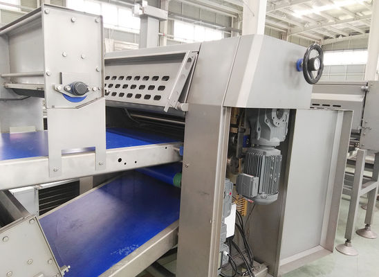 comprar linha da laminação da massa folhada da folha da massa de uma largura de 800 milímetros com sistema de refrigeração de 2 automóveis Fabricação em linha