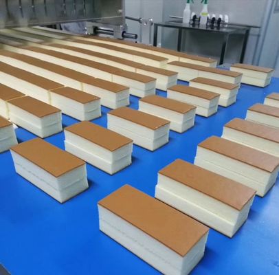 comprar Aeração completa do bolo chiffon de Autonatic para a produção industrial do bolo com Grouter e forno de túnel Fabricação em linha