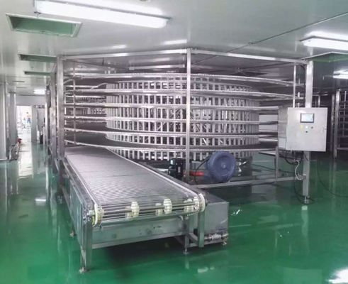 comprar Termine a linha de produção da pizza com o forno da sala e de túnel da impermeabilização e o refrigerador espiral Fabricação em linha