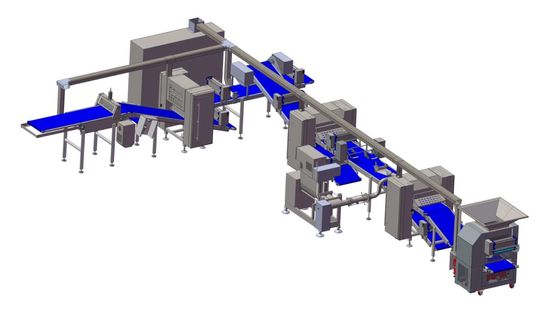 comprar Laminador do bloco da massa de pastelaria ZKS650/capacidade 1500kg/hr com a máquina da retração para Auto.folding Fabricação em linha